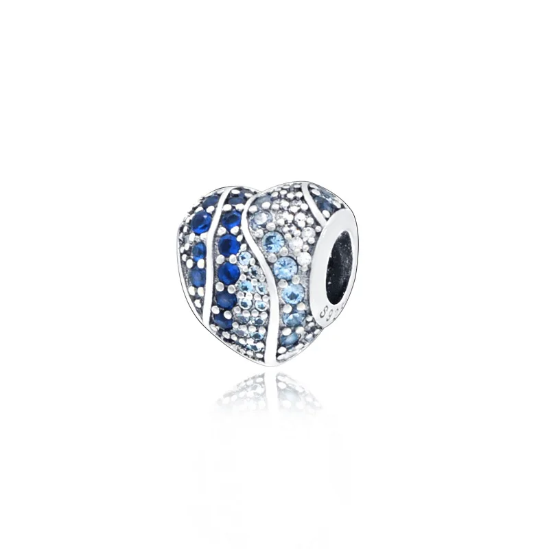 

Genuine 925 Sterling Silver Heart Of The Sea Charm Beads fit Original pandora Bracelets Women DIY Jewelry