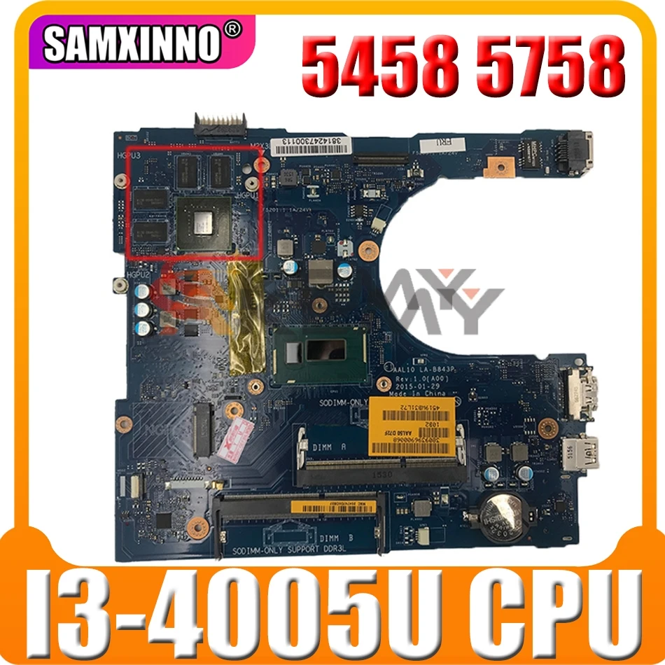

Оригинальная материнская плата для ноутбука DELL Inspiron 5458 5758 5558 I3-4005U SR1EK N16V-GM-B1 материнская плата CN-00KMM8 00KMM8 LA-B843P