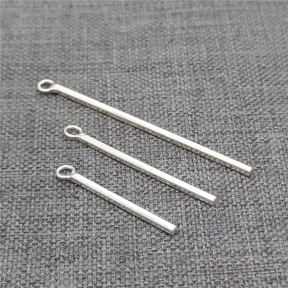 10pcs of 925 Sterling Silver Bar Stick Charms for Bracelet Earring Drop