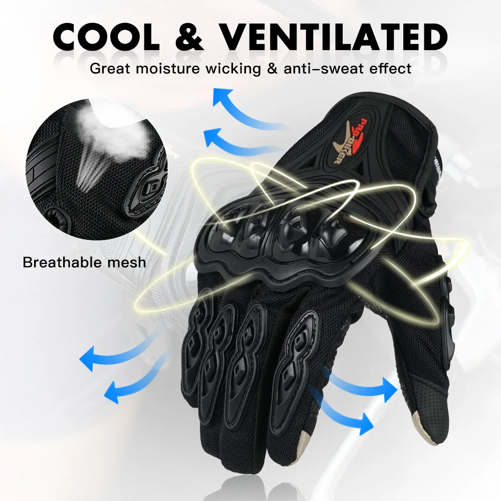 Мотоциклетные Перчатки PRO-BIKER дышащие для сенсорных экранов Спортивная Защитная