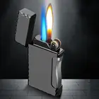 Новая турбо-зажигалка Free Fire фонарь металлическая Кремниевая прямая струйная ветрозащитная газовая зажигалка с двойным пламенем, Бутановая Зажигалка для сигарет