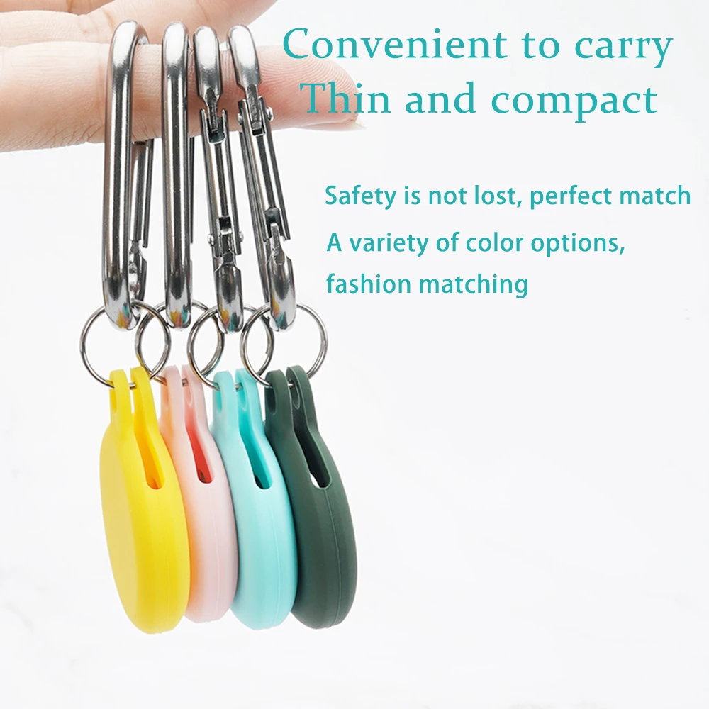 

Liquid Silicone Protective Cover For Apple AirTag Case Aircovered Keychain Shockproof Airtags Location Tracker Buckle Sleeve