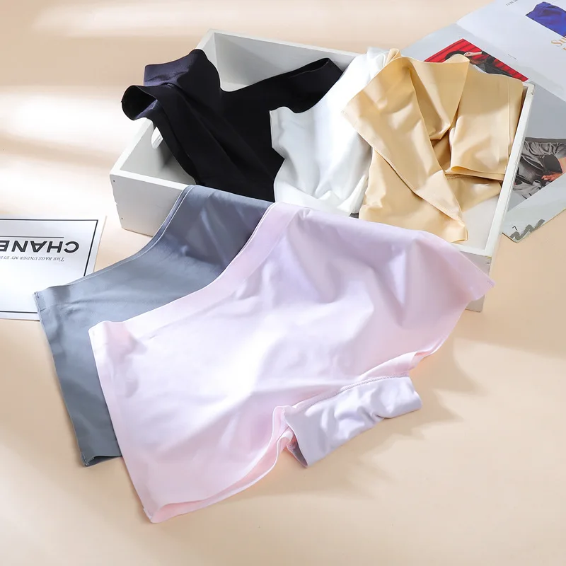 Модные ледяные шелковые короткие штаны Женские Дышащие уютные боксеры женские