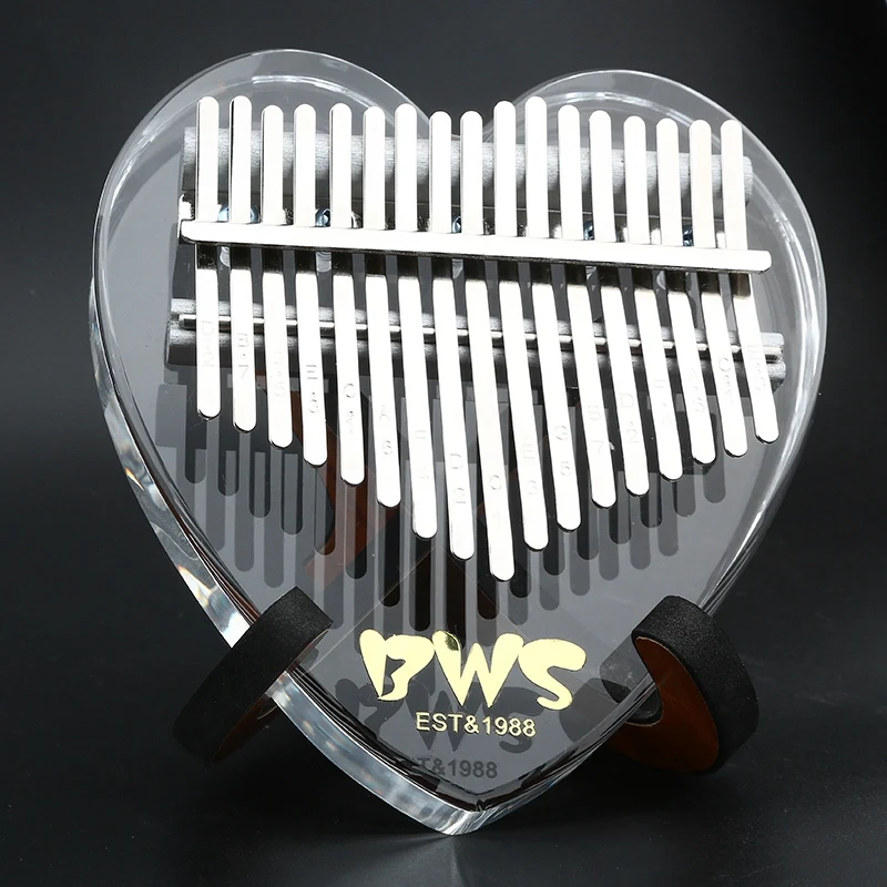 

BWS EST&1988 17 Keys Kalimba Thumb Piano Transparent Acrylic Keyboard Instrument with Hammer for Beginners Children Girl Kids