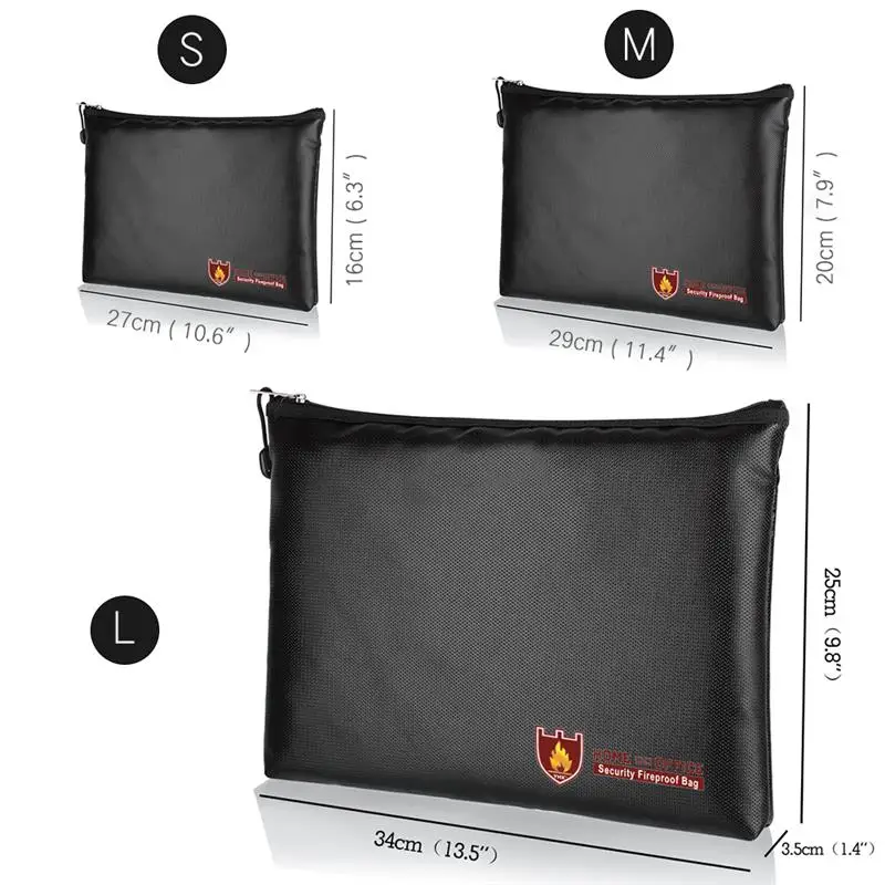 1pc 34*25CM Document Pouch Bag Portable Fireproof Waterproof Safe Home Office Storage | Дом и сад