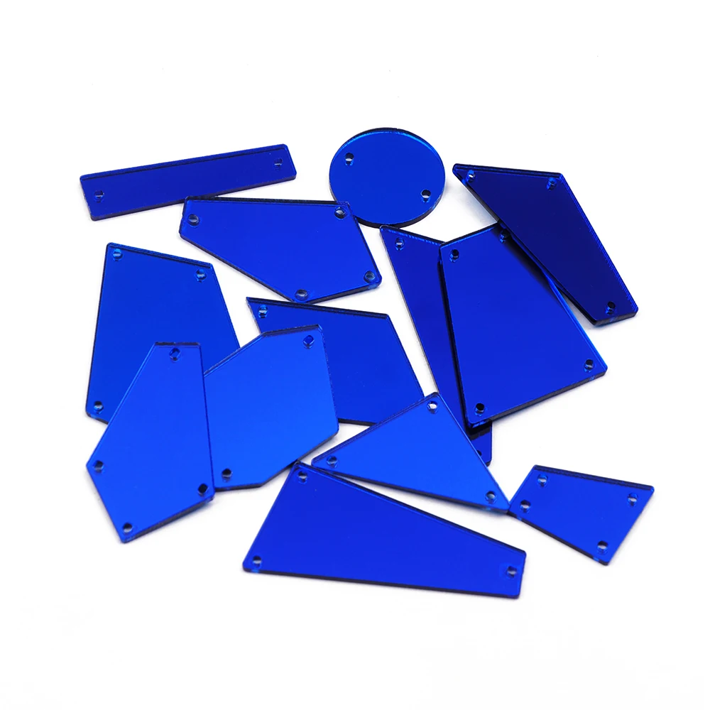 Синий 30 шт./пакет Акрил ic зеркало пришить стразы микс на камнях с украшением в