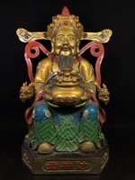 19tibet buddhism old bronze painted god of wealth god of wealth embrace the cornucopia statue lucky fortune enshrine the buddha