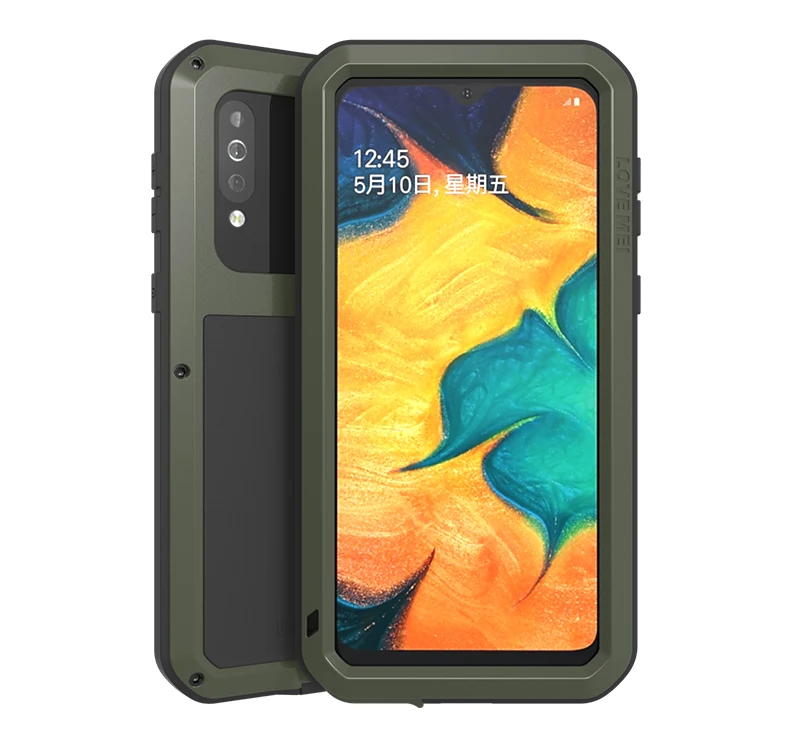 Мощный чехол Love Mei для Samsung Galaxy A40S противоударный алюминиевый/металлический