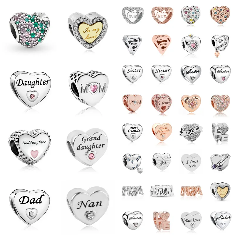 Подвеска в форме сердца подвеска для семьи папы сестры мамы дочери буквы Love