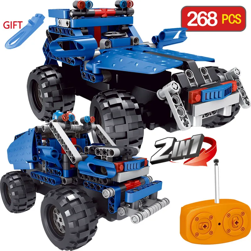 2 в 1 автомобильный конструктор с пультом дистанционного управления|Блочные