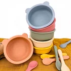 Силиконовая посуда для кормления ребенка, водонепроницаемая и нескользящая посуда, детская посуда не содержит Bpa, силиконовая посуда