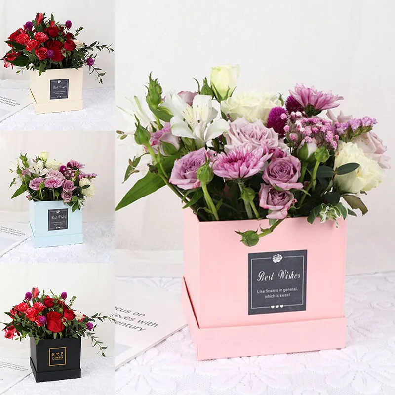 

Valentine's Day Floral Packaging Gift Box Preserved Flowers Square Packaging Material Wedding Party Flower Arrangement Gift Box