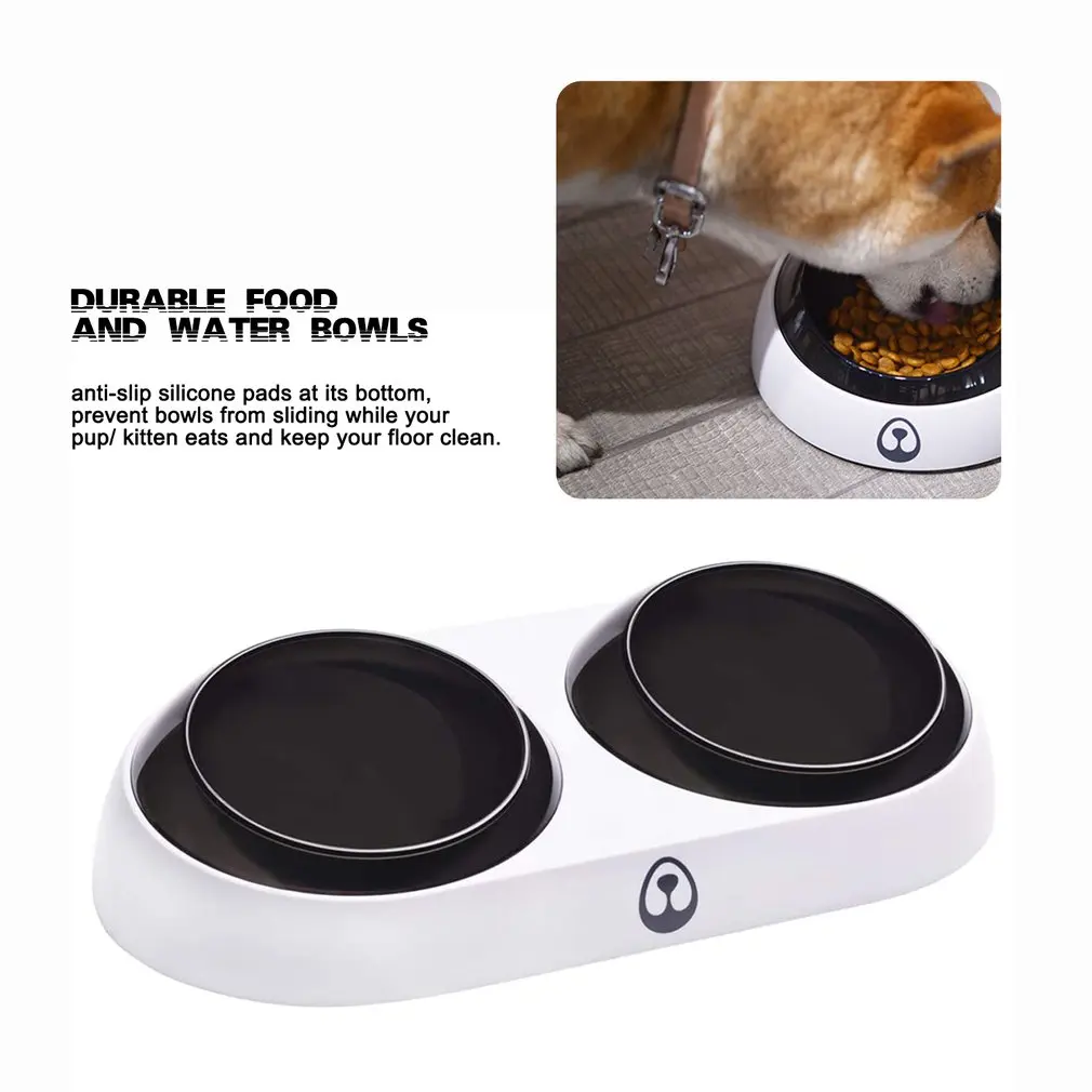 Собачья миска для воды и Еда анти скольжения кошка блюдо Регулируемый 15 ° Наклон