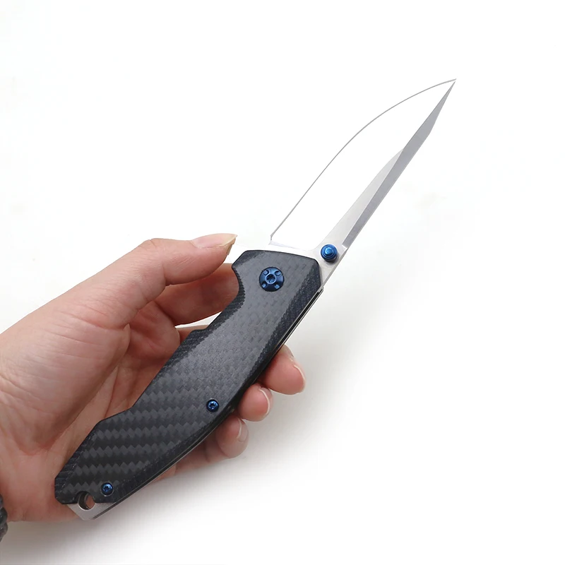 Новый складной нож из углеродного волокна 440 твердое лезвие карманный клип для