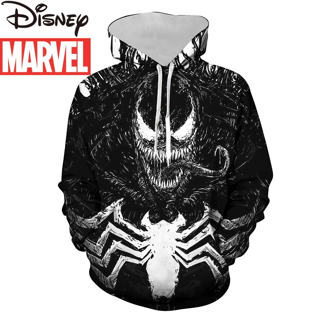 

Disney Marvel Avengers Venom Men's Film and Television Peripheral Sweater Men's Long-sleeved 3D Printed Sweater Cosplay Hooded