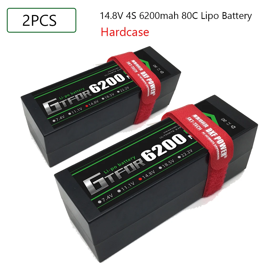

GTFDR lipo аккумулятор 4S 14,8 v 6200mAh 80C Max160C hardcase для 1/8 1/10 автомобиля вертолета автомобиля лодки серводвигателя F450 XO-1 Bixler Scx10