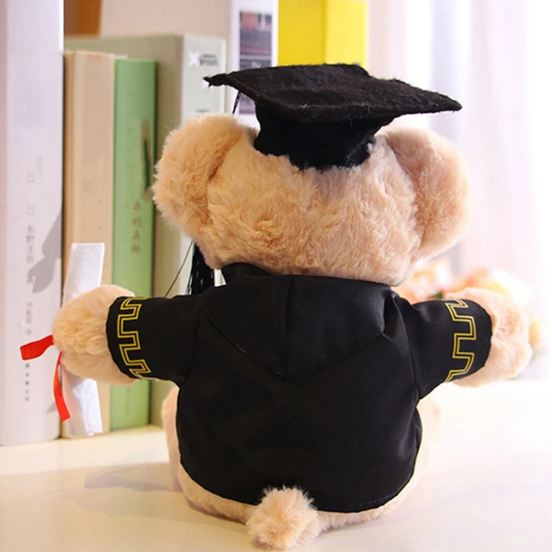 

25cm Graduated Dr. Bear Doll For Children Girl Lovely Teddy Bear Plush Toy Commemorative Season Stuffed Bear Kids Gifts