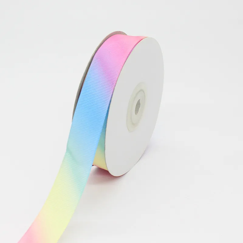 3 м/лот Zephyr постепенные радужные полосы Grosgrain лента Подарочная Упаковка букет