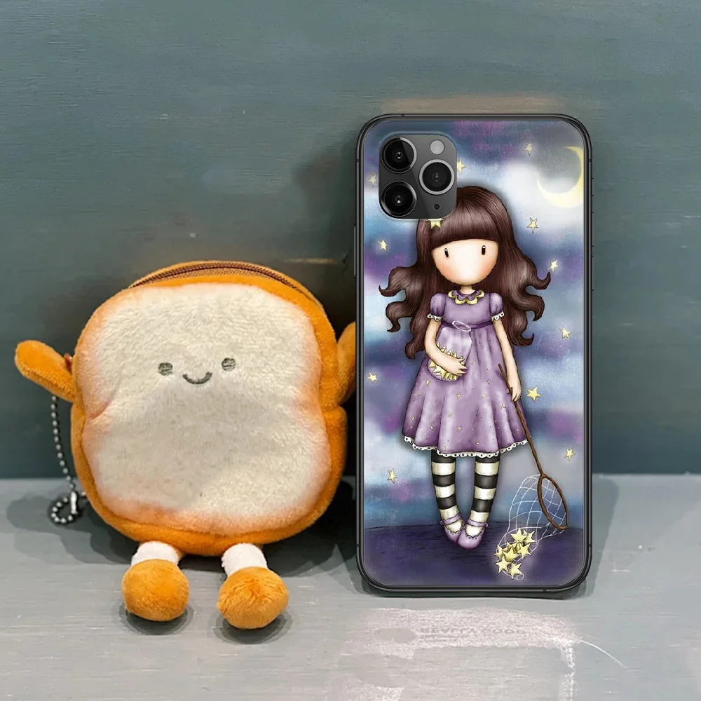

Cartoon Santoro Gorjuss girl Phone Case Cover Hull For iphone 5 5s se 2020 6 6s 7 8 11 12 mini plus X XS XR PRO MAX black Bumper