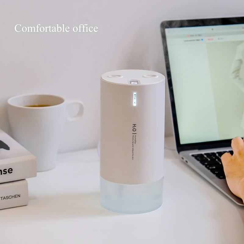 

1 Pc Double Nozzle USB Air Humidifier 430ML Water Capacity Cool Mist Maker Fogger with Night Light Ultrasonic Humidificador