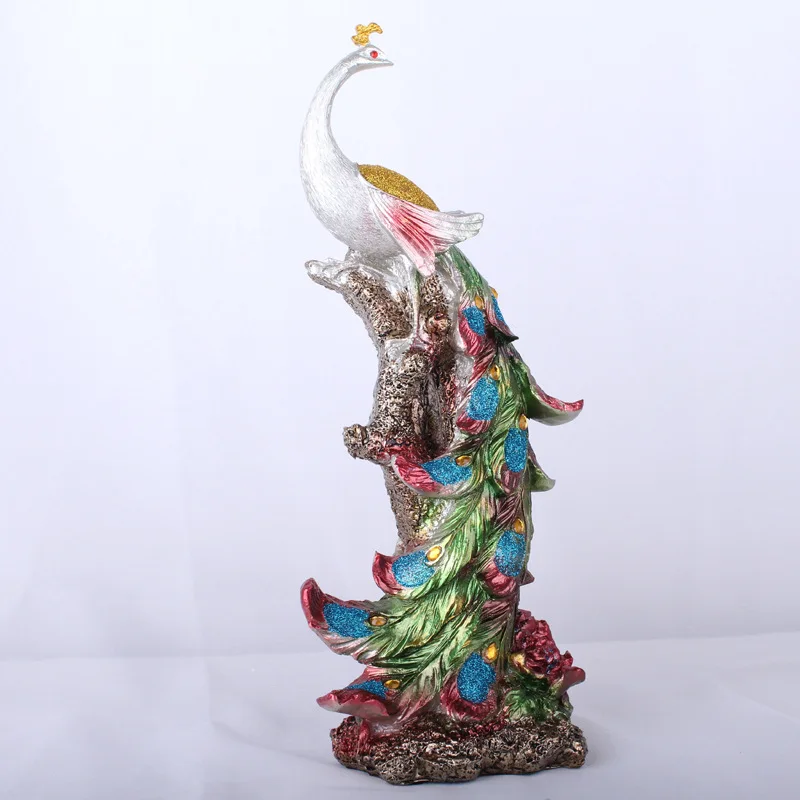 

Household Resin Peacock Figurines Ornaments Home Decoration Miniature Desktop Crafts Home Decor Office Artesanato Sculpture