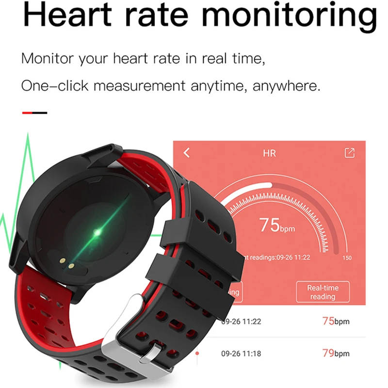 

Smart sports bracelet watch can watch time, alarm clock, monitor heart rate, exercise tracking, countdown function