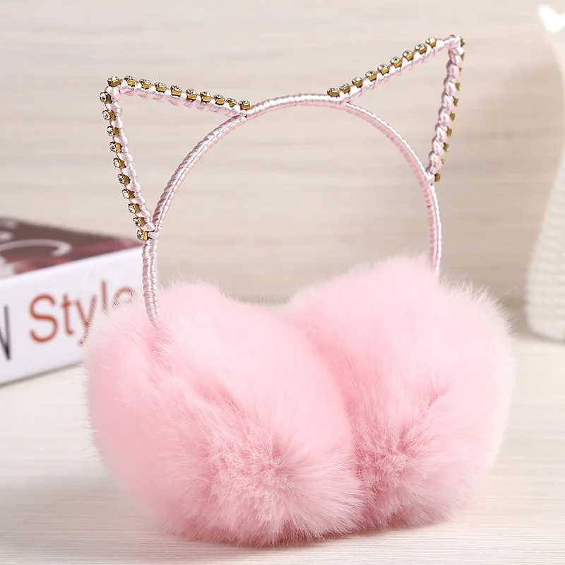 

Lovely Cat Ears Plush Back-wearing Style Fashion Earbags High Quality Anti-rabbit Hair Plush Material Earmuffs