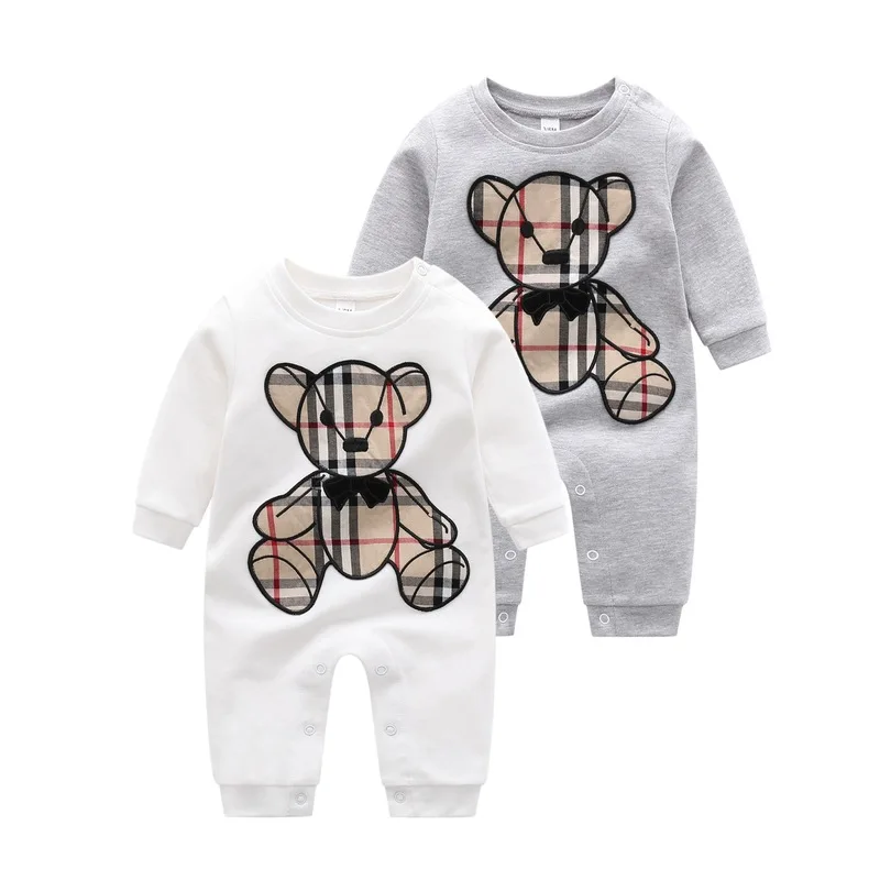 

2021 spring and autumn baby cotton embroidered baby onesie, pajama romper baby romper,Jumpsuit for children aged 0-2