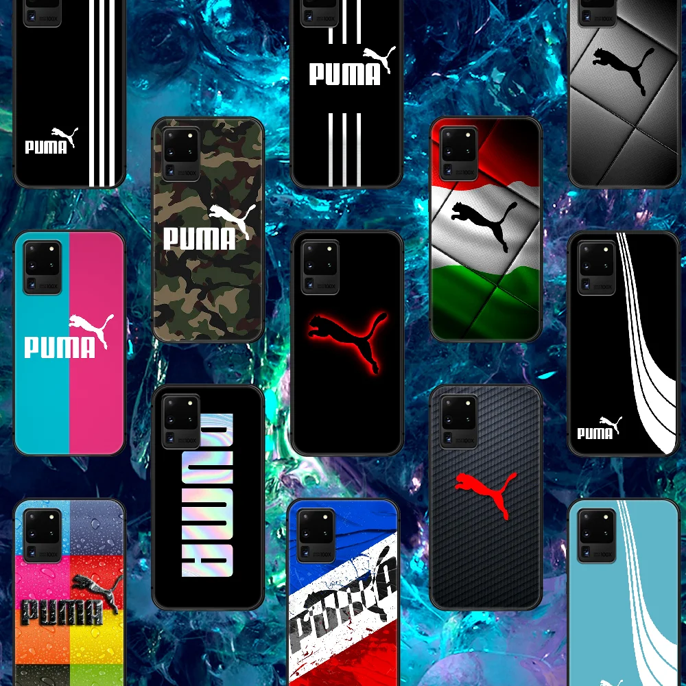 

Pume Sport Brand Shoe Fashion Phone Case For Samsung Galaxy Note S 8 9 10 20 Plus E Lite Uitra black Back Pretty Cell Fashion