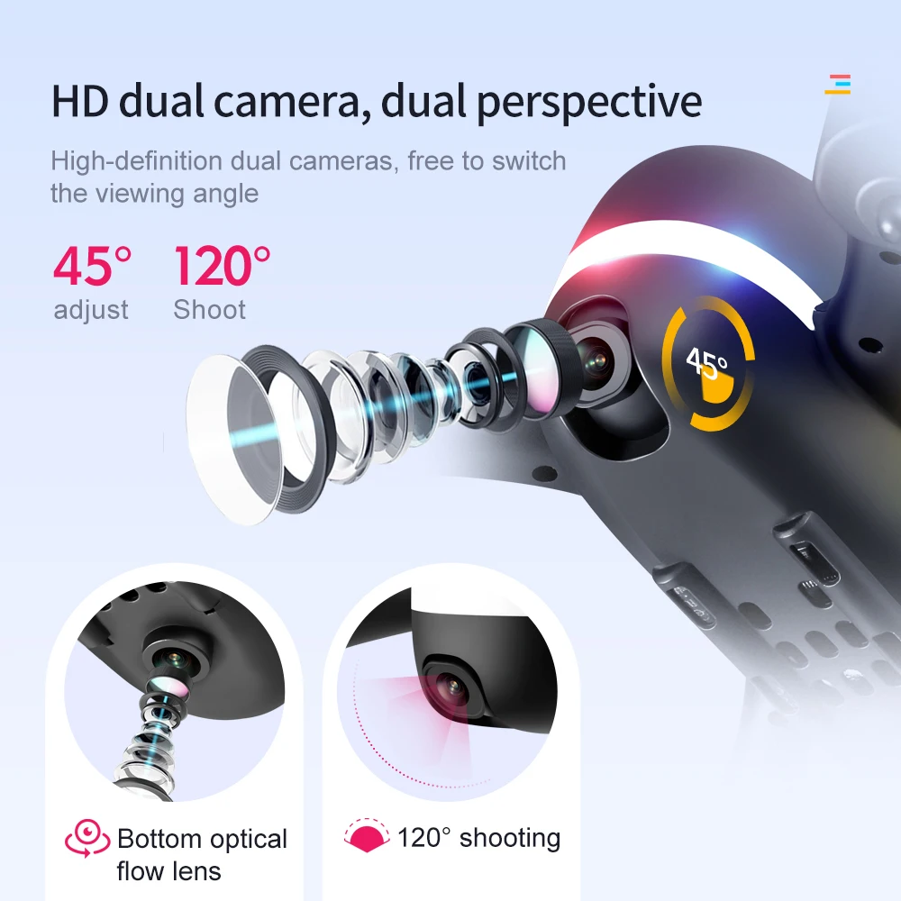 Новый цветной мини Дрон LSRC с радугой 480P 720P HD Двойная камера WIFI FPV высота
