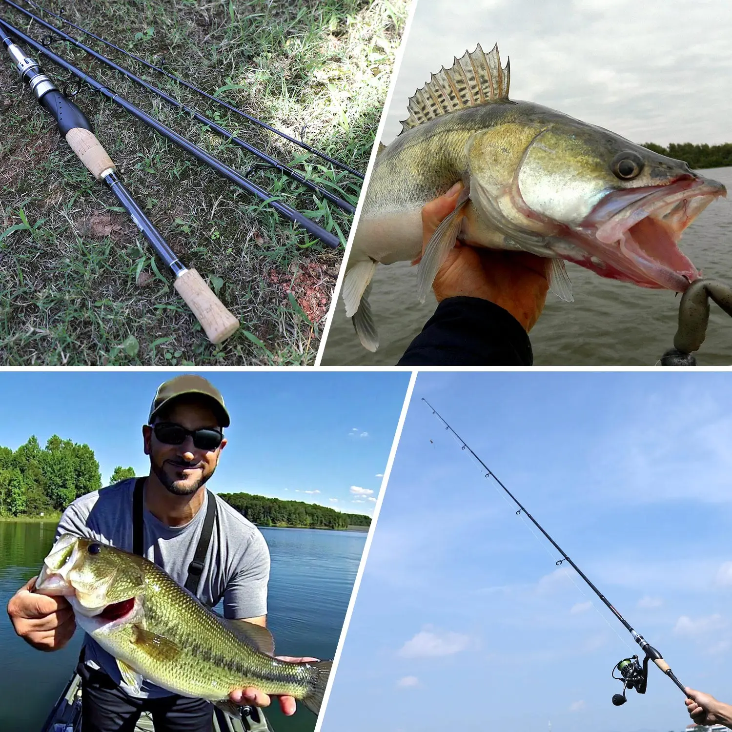 

Sougayilang NEW 2.1M Lure Fishing Rod Portable 4 Section Ultra Light Carbon Fiber Spinning/Casting Travel Fishing Rod Tackle