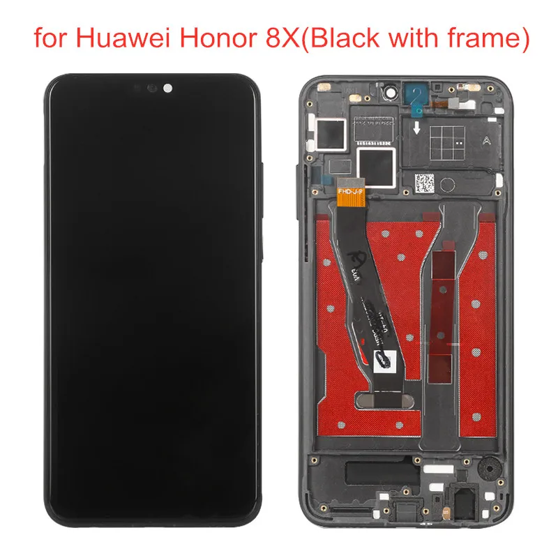Black with frame ЖК-экран для Huawei Honor 8X ЖК-дисплей+ сенсорный экран дигитайзер с заменой рамы для Huawei Honor 8X6,5 ''ЖК-дисплей - Цвет: Black with frame