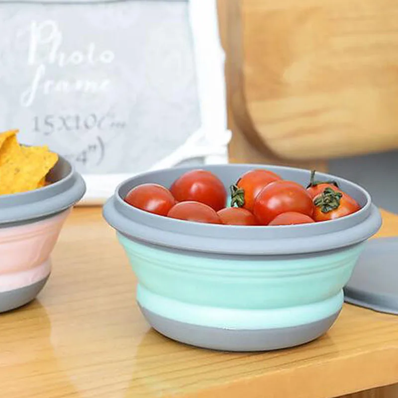 

3Pcs/set Foldable Plastic Lunch Box Portable Outdoor Picnic Travel Bowl Cup Children's Drop-proof Durable Silicone Lunch Box