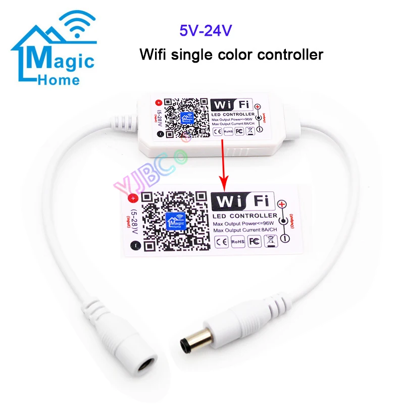 Светодиодный контроллер Magic Home Wi-Fi Одноцветный RGB RGBW CCT 5 в постоянного тока 12 В 24