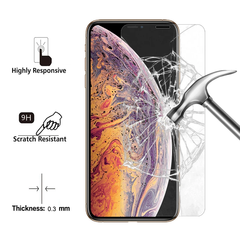 Защитная пленка для экрана 2.5D 0 3 мм закаленное стекло iphone 11 Pro X Xs Max XR 5 6 6s 7 8 plus
