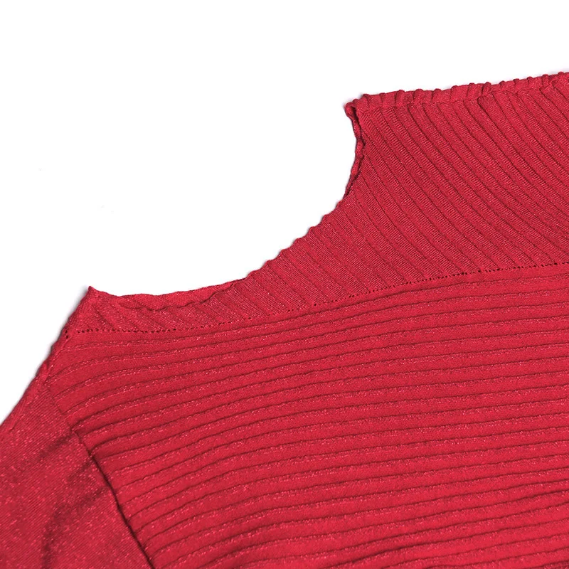 QING MO Black Red Women Spring Shirt 2020 Casual Solid Female Flash Silk Knitted Oversized ZQY2709 |
