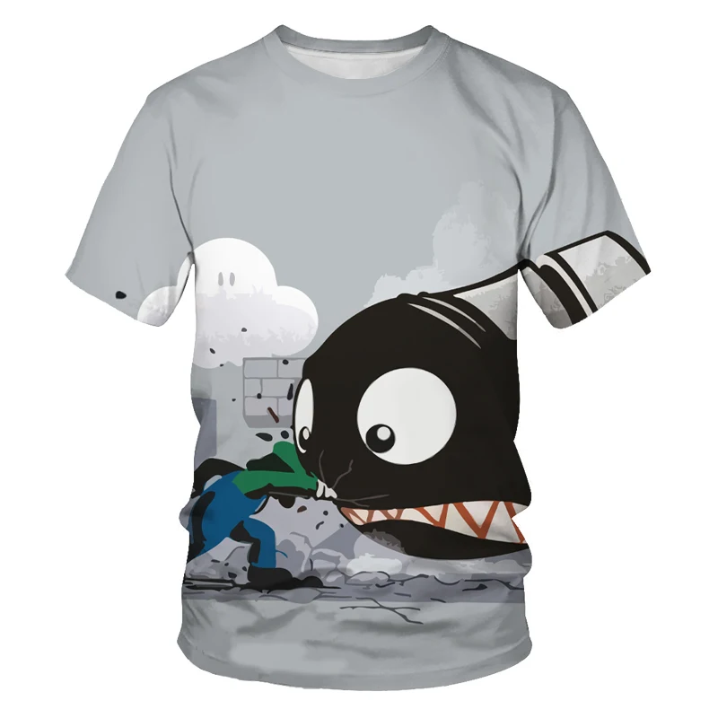

Parent-child clothing cartoon characters summer men's T-shirt 3D printing oversized T-shirt O-neck short-sleeved personality