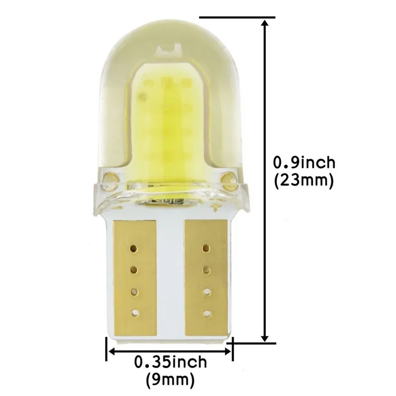 

10x T10 W5W Canbus LED Light Car Silicone Short COB Silica Gel Shell Parking Bulb Auto Wedge Clearance Lamp License Lights 12V