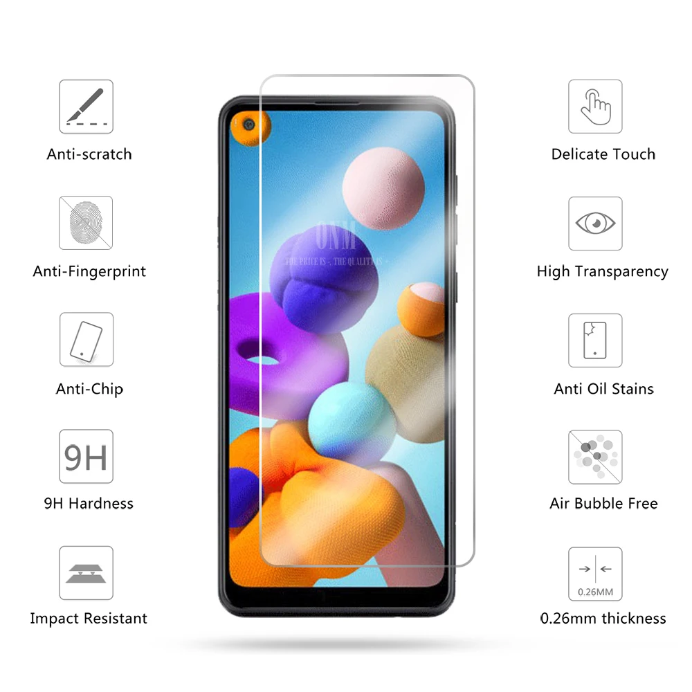 10 шт закаленное стекло для Samsung Galaxy A21 Защита экрана Защитная стеклянная