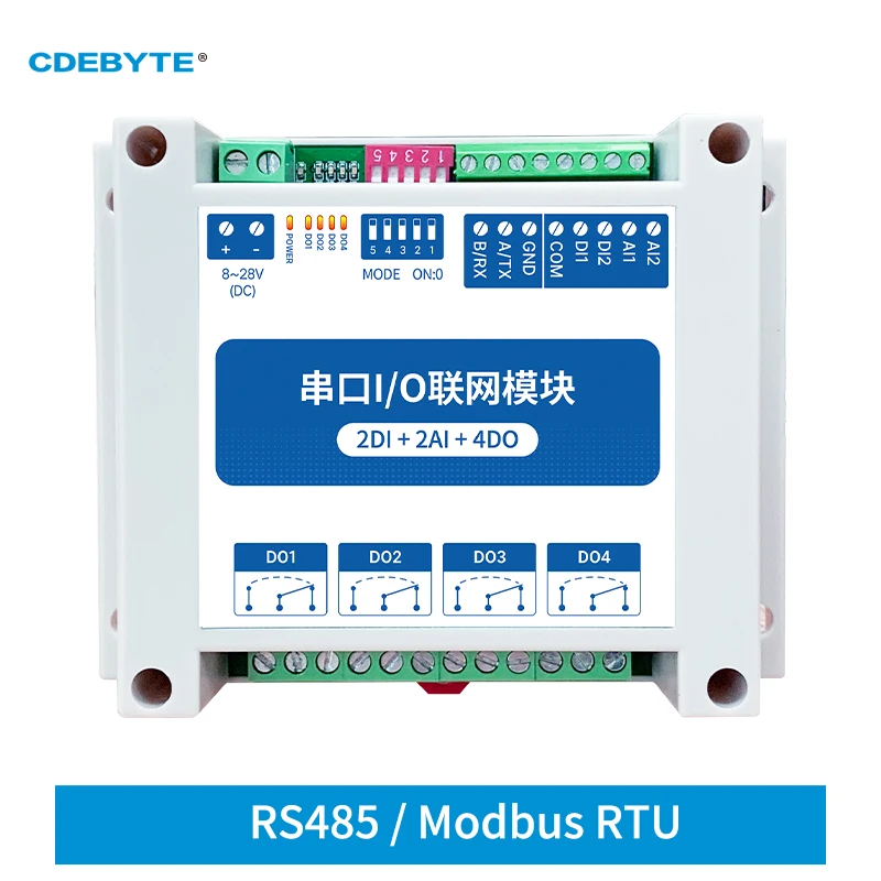 MA01-AACX2240 IOT RS485 ModBus RTU I/O Network Modules with Serial Port 4 Switch Output 2DI+2AI+4DO Stability Watchdog for PLC