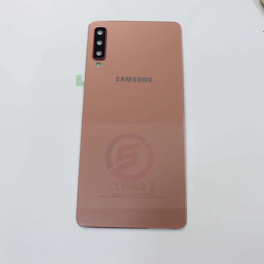 A7 2018 Pink Samsung Galaxy A7 Задняя крышка батареи A750 чехол A750F SM-A750 задняя дверь корпус стеклянная панель запасные части - Цвет: A7 2018 Pink