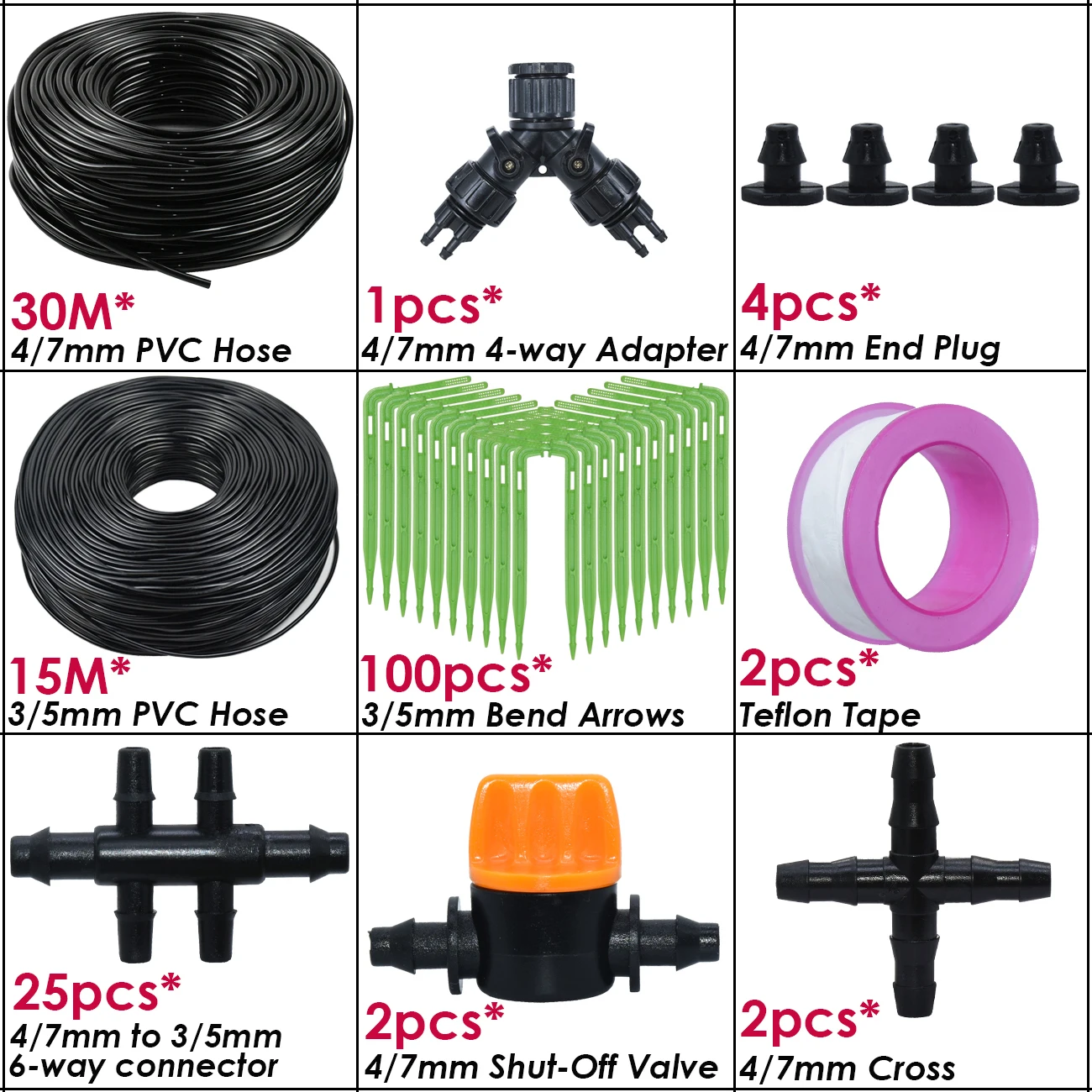 KESLA комплект капельного полива 4/7 мм