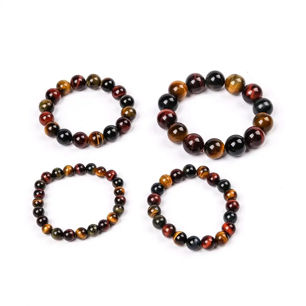 

Colourful Natural Stone Tiger Eye Beads Charm Bracelet Beaded Yoga Energy Bracelet for Women Men 2020 hot reiki Jewelry Gifts