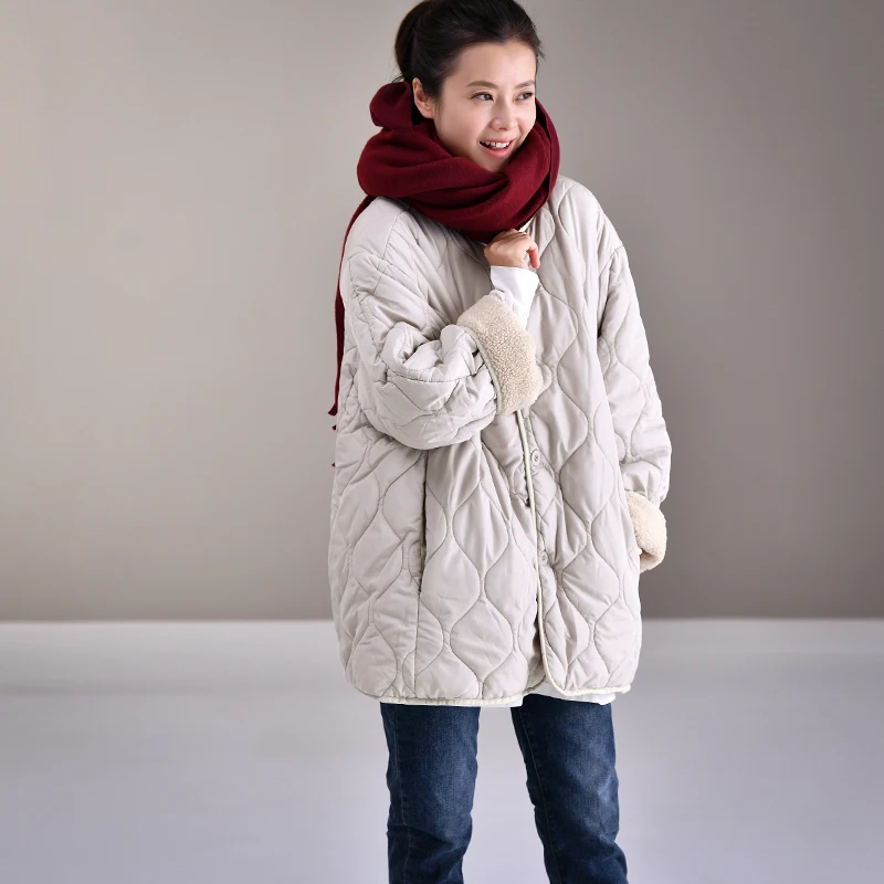 MICOCO W1291 корейское Панчо свободное двустороннее Стеганое пальто из овечьей шерсти