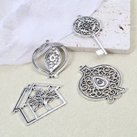 10pcs charms pendant for jewelry making antique vintage pomegranate silver color filigree charms earrings necklace diy