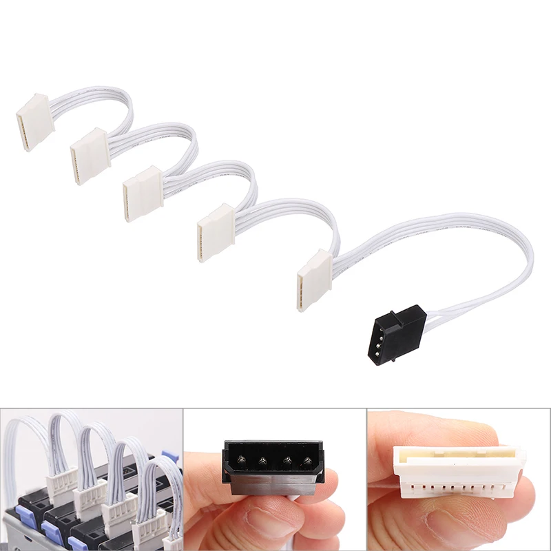 Mayitr 1 до 5 SATA 18AWG провод материал белый кабель питания сплиттер адаптер для ПК и
