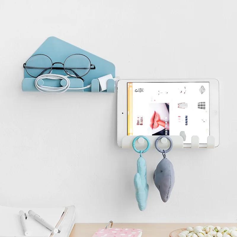 

Paste Type Mobile Phone Storage Holders Wall Charger Hanging Stand Bracket Adapter Charging Rack Support Shelf Cell Phone Hooks