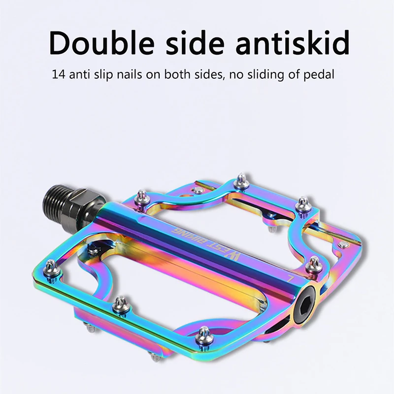 

bicycle pedals ultralight aluminum alloy colorful hollow anti-skid bearing mountain bike foot pedal