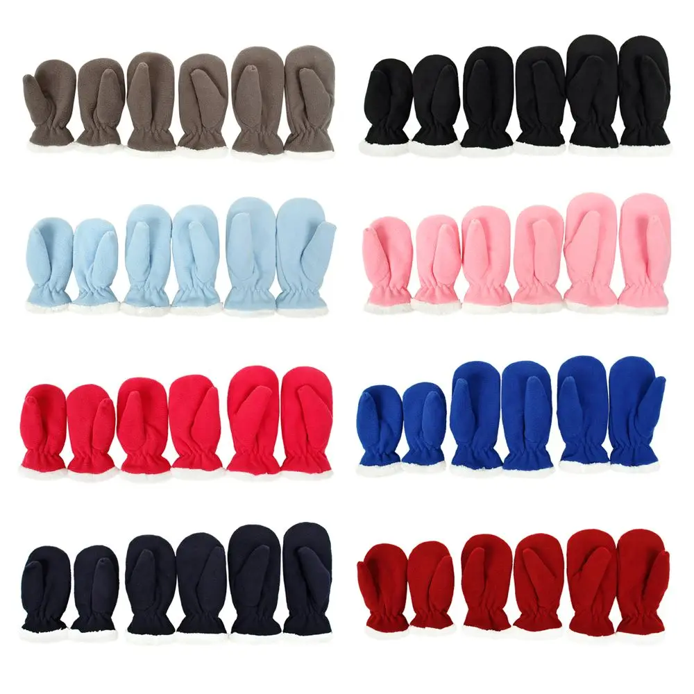 

3M- 4T Easy-On Polar Fleece Winter Polar Fleece Mittens Baby Toddler Mittens Fleece Lined Kids Gloves