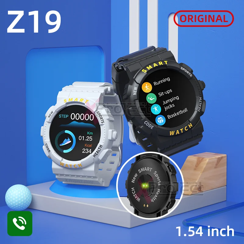Z19 Смарт часы вызовов через Bluetooth умные для мужчин фитнес-браслет сердечного